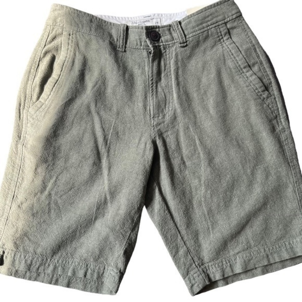 NWT Women’s Abercrombie‎ And Fitch Classic Short Size 28 Green Linen/Cotton